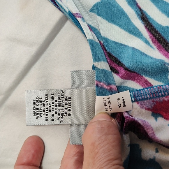 Catherines Maxi Dress Size 1X P Blue & Pink Floral Twist Tie Tropical Print - Picture 14 of 14